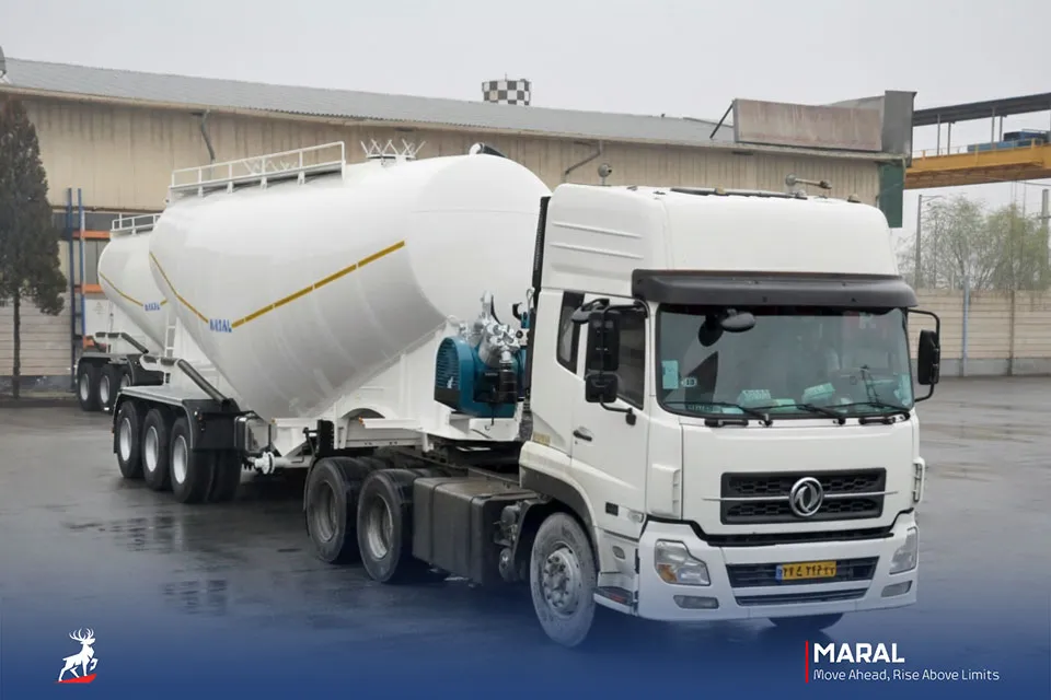 تریلی بونکر حمل سیمان سه محور (جفت لاستیک)