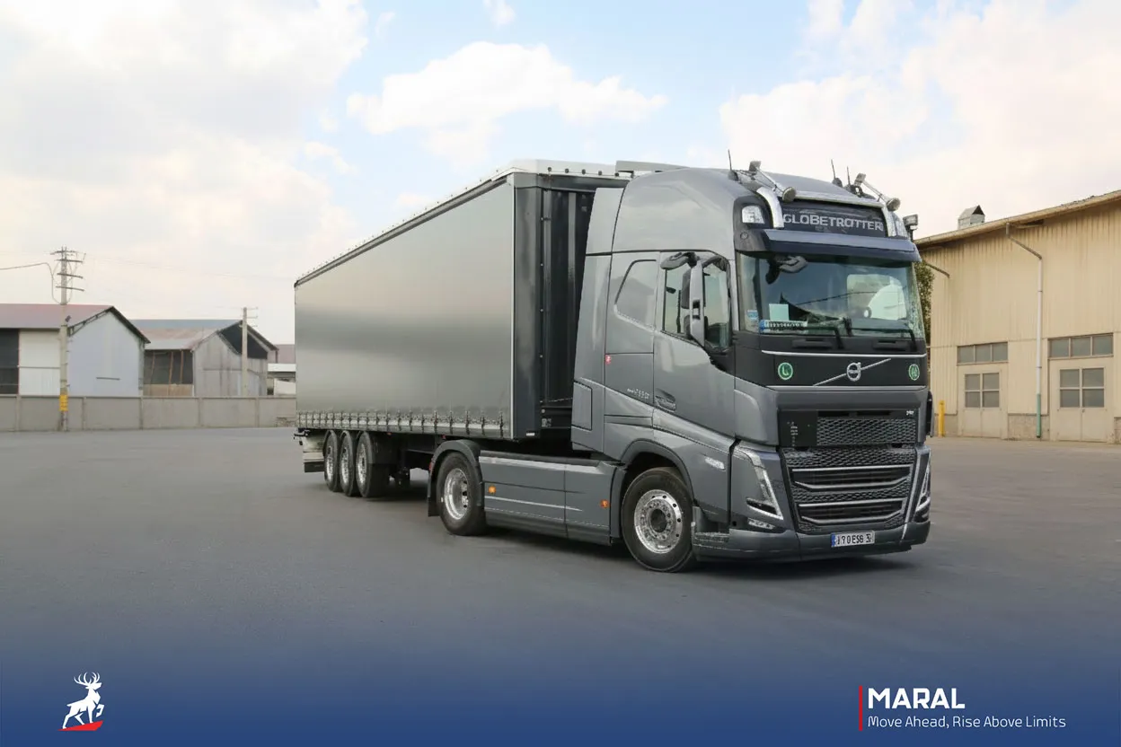 تریلی چادری  سه محور با سقف و دیواره های کشوئی جدید