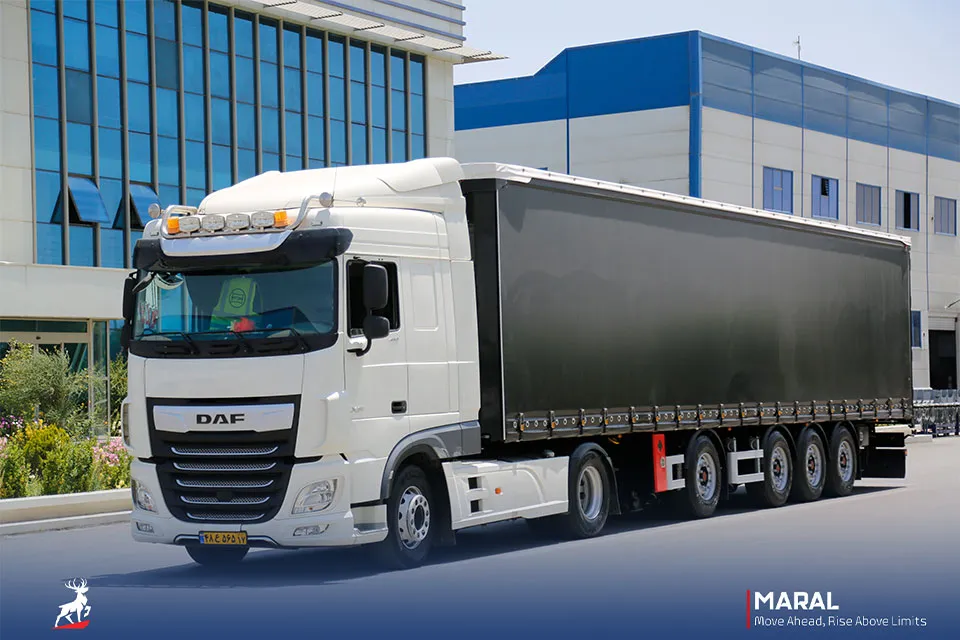 تریلی چادری  سه محور با سقف و دیواره های کشوئی جدید