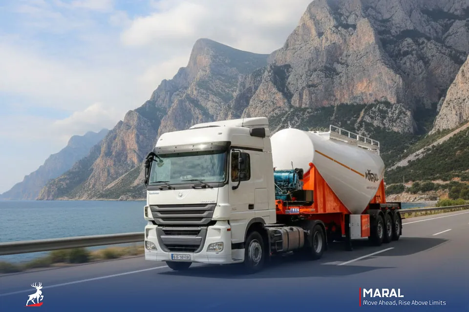 تریلی بونکر حمل سیمان سه محور