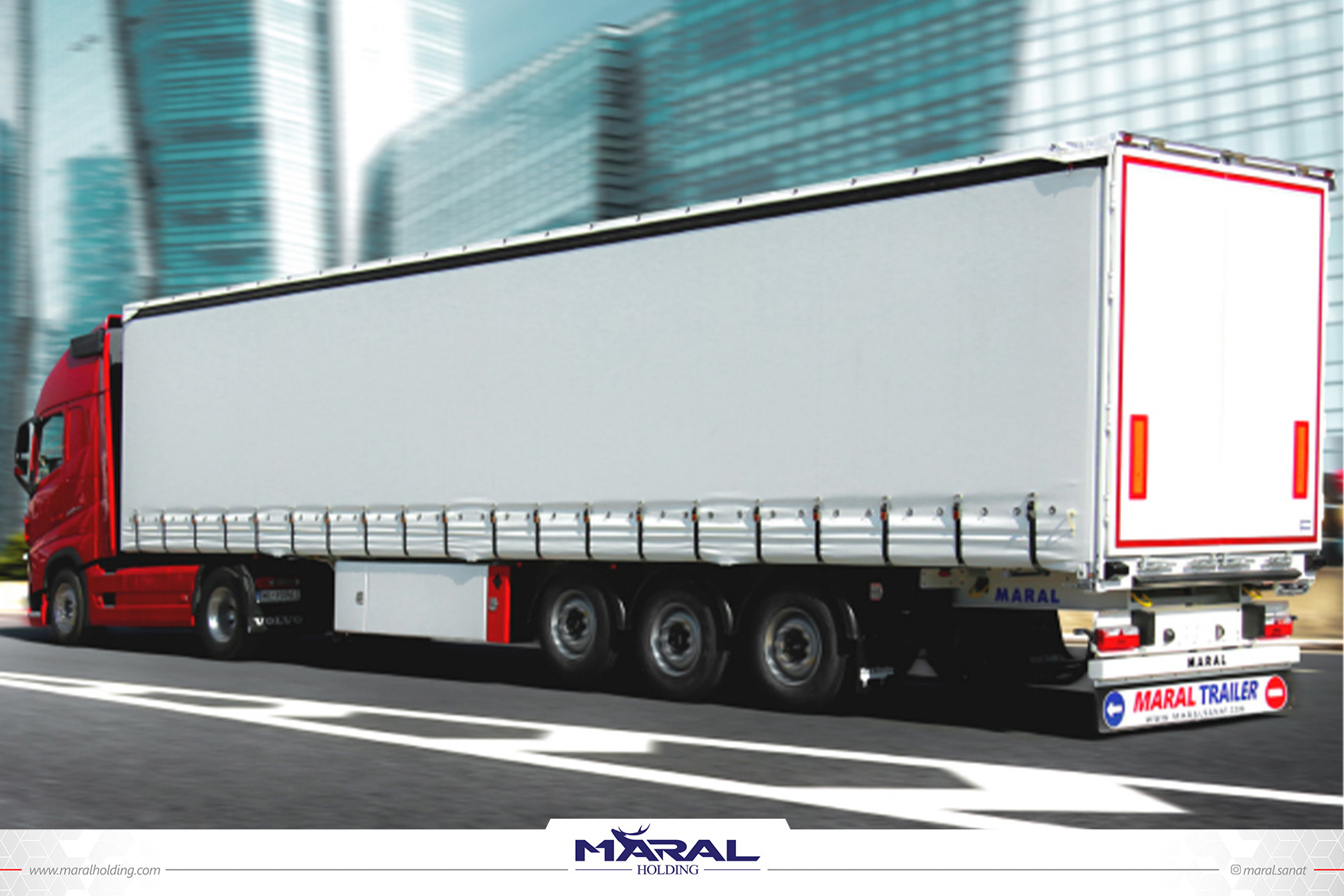 تریلی چادری  سه محور با سقف و دیواره های کشوئی جدید