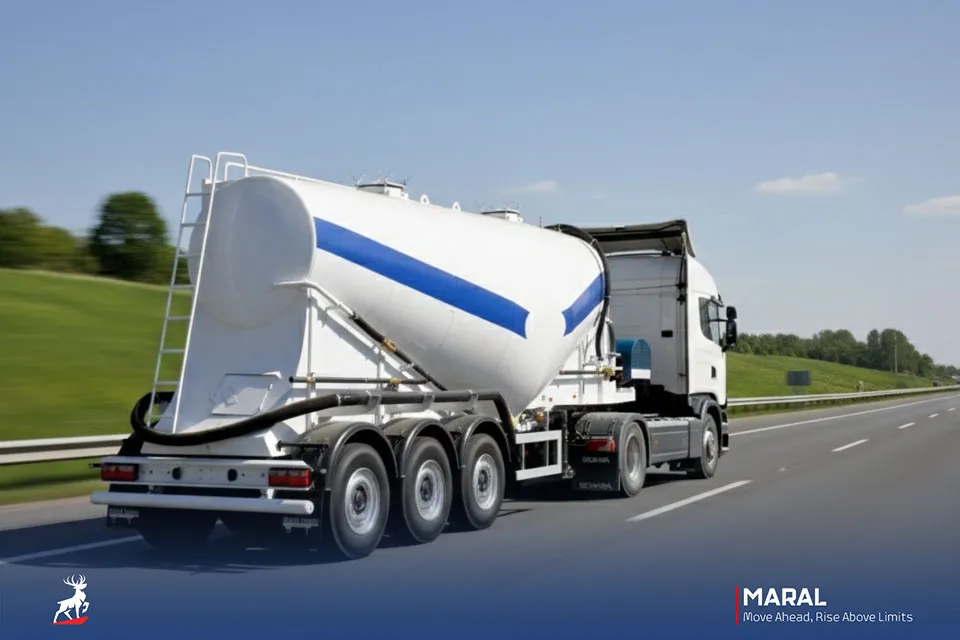 تریلی بونکر حمل سیمان سه محور (جفت لاستیک)