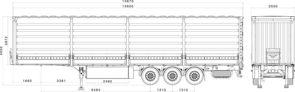 تریلر چادری سه محور (معمولی)
